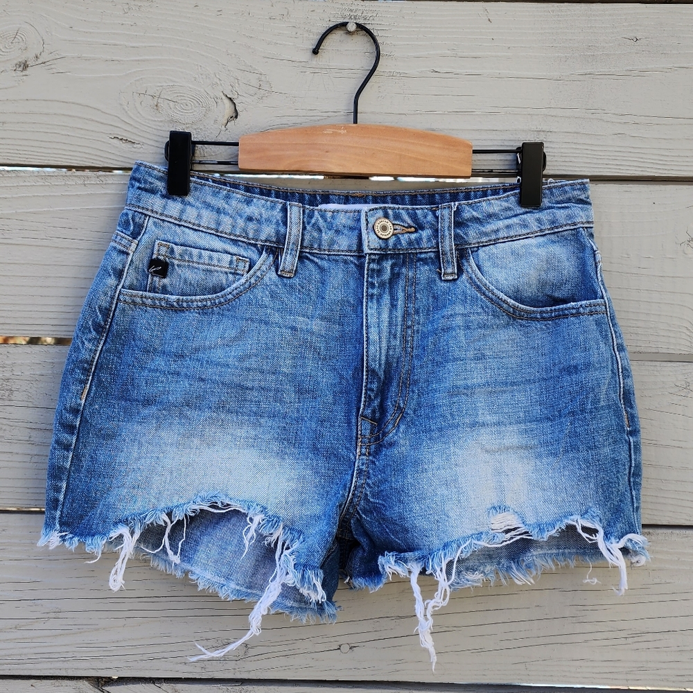 KanCan High Rise Distressed Shorts